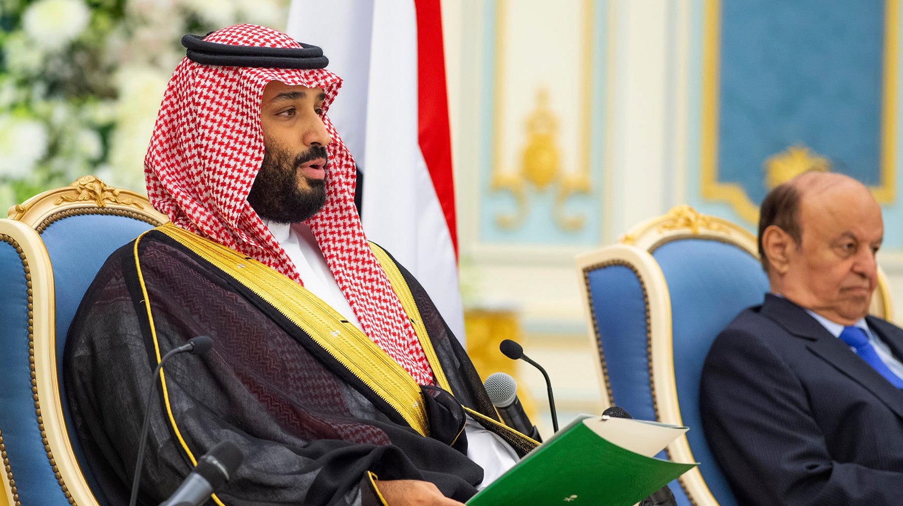 Saudi Arabia’s Crown Prince Mohammed bin Salman attends the signing a power-sharing deal between Yemen’s internationally recognized government and Yemeni separatists, in Riyadh, Saudi Arabia, Tuesday, Nov. 5, 2019.