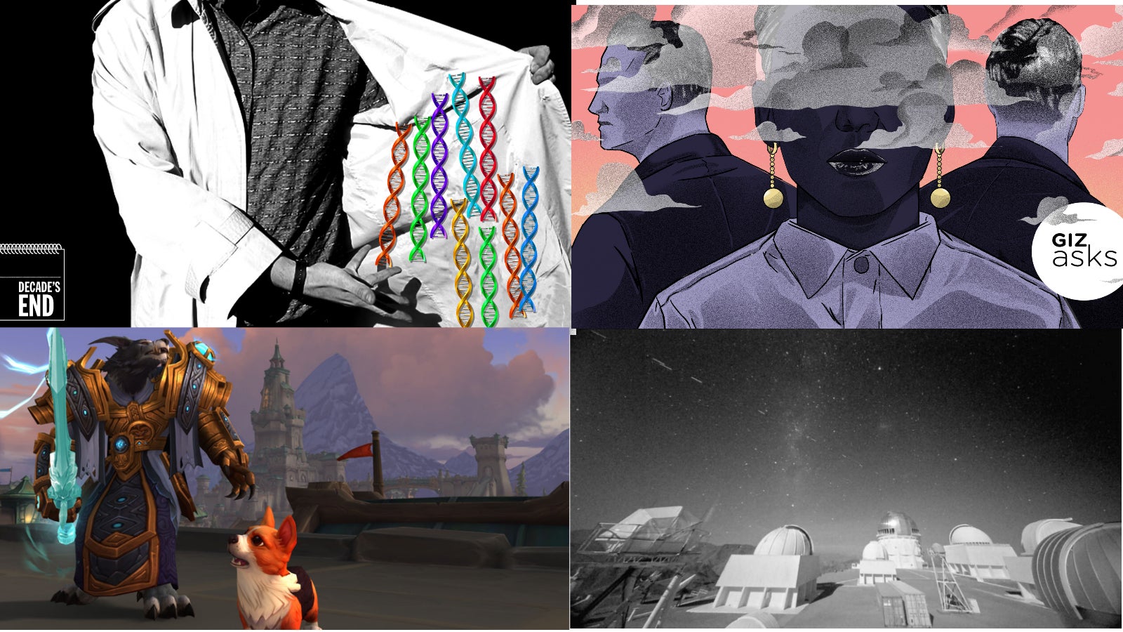 Clockwise from top left: Elena Scotti (Photos: Shutterstock, Creative Commons); Benjamin Currie (Gizmodo); Blizzard Entertainment; Clara Martínez-Vázquez, Cliff Johnson, CTIO/AURA/NSF.