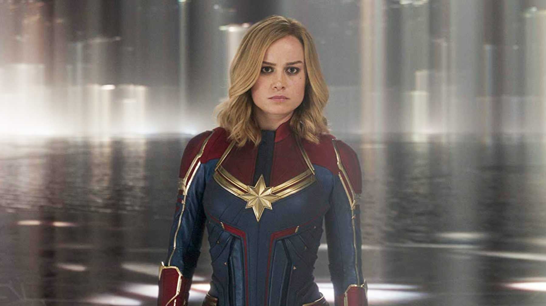 Brie Larson as Captain Marvel.