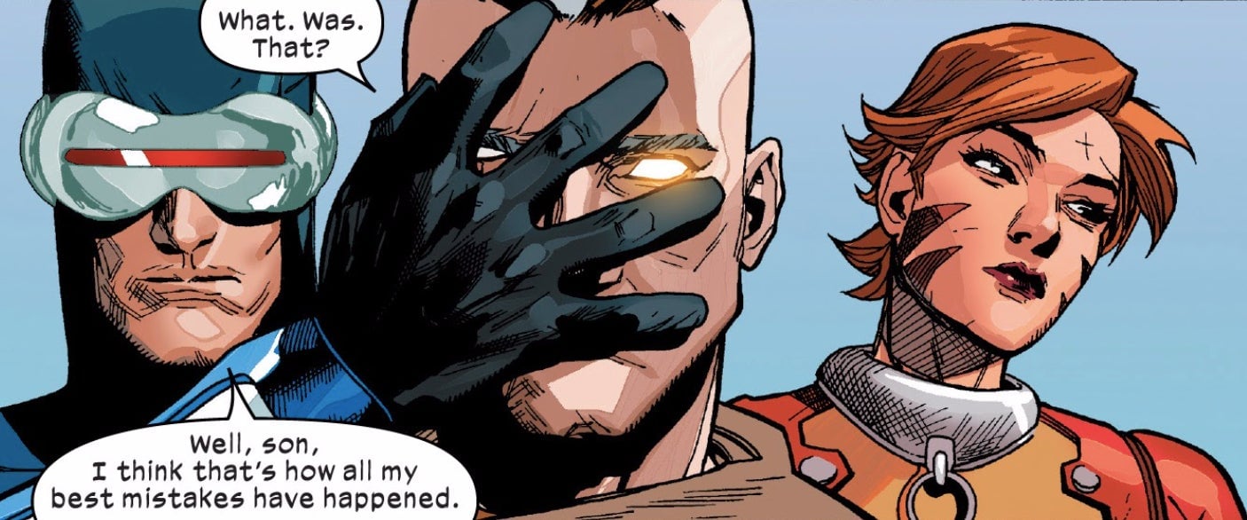 Cyclops and his children having an awkward moment.