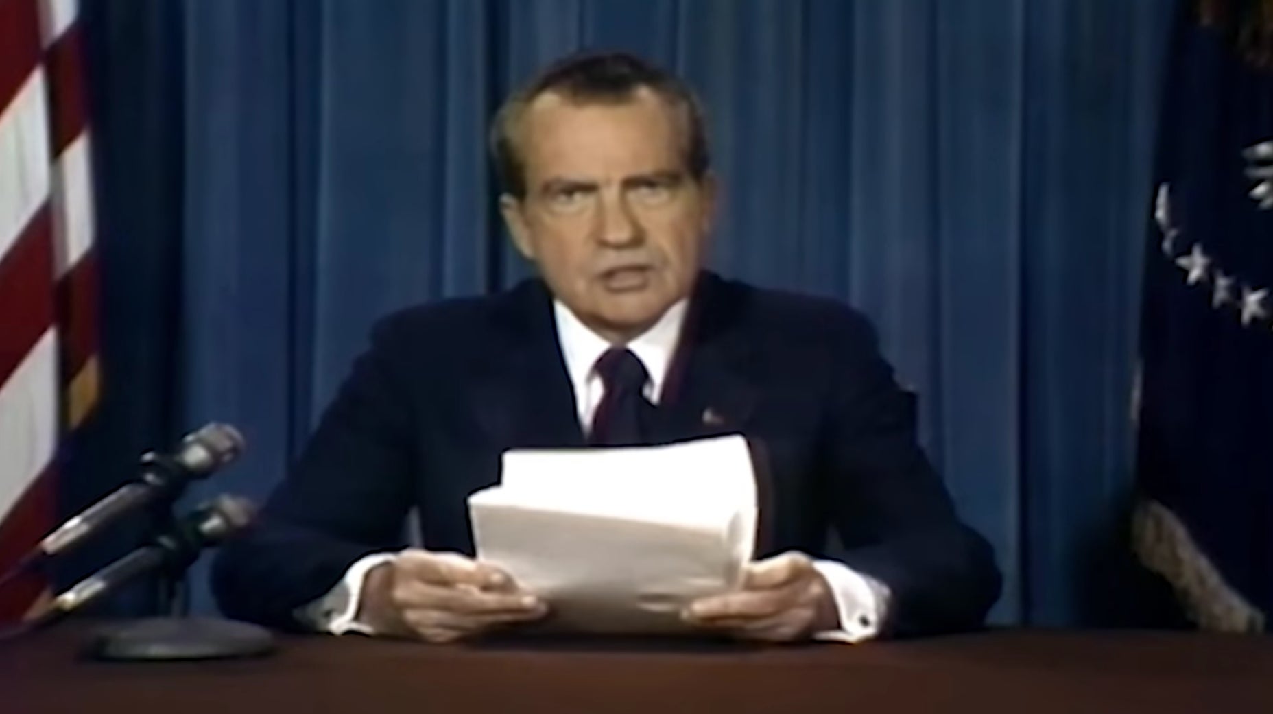 Screengrab of the new Nixon deepfake.