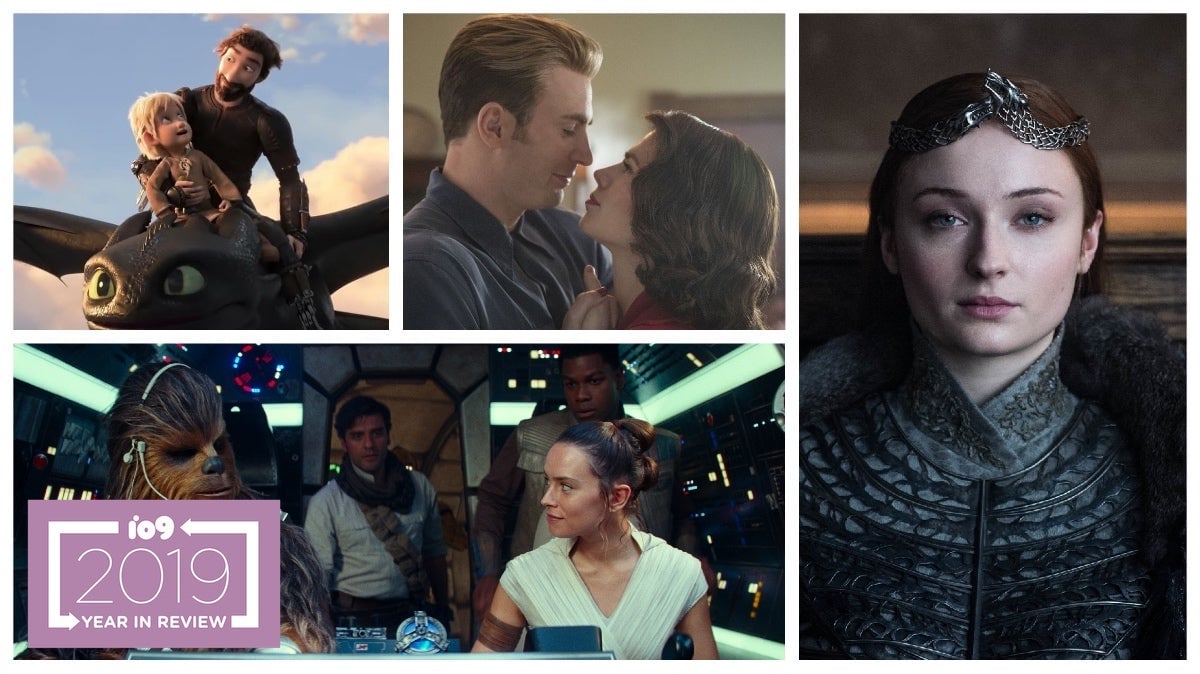 Clockwise from left: How To Train Your Dragon 3, Avengers: Endgame, Game of Thrones, and Star Wars: The Rise of Skywalker.
