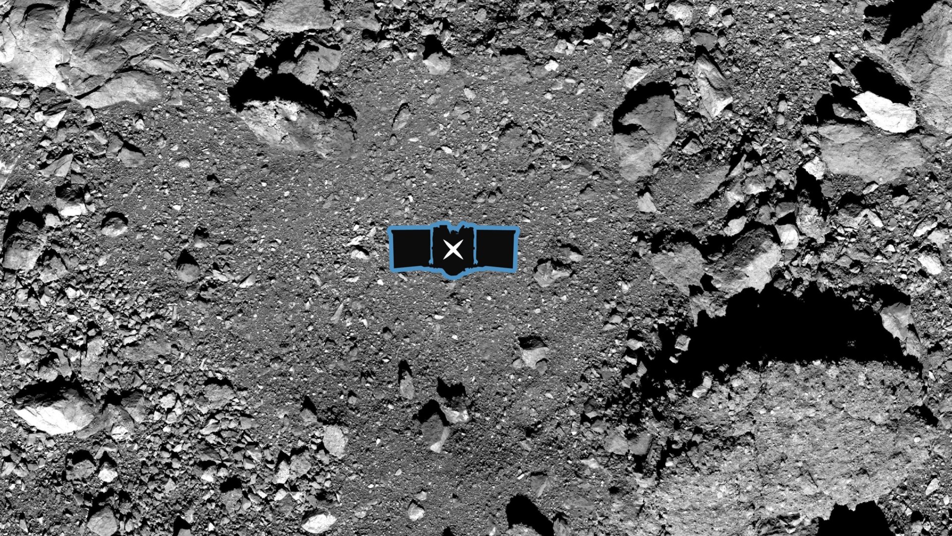 Nightingale crater, with the target touch-and-go site.