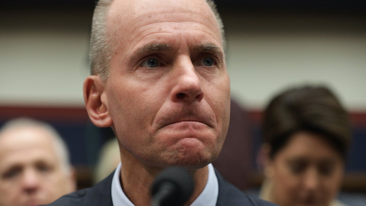 Dennis Muilenburg testifies before the House Transportation and Infrastructure Committee October 30, 2019 on Capitol Hill in Washington, DC.