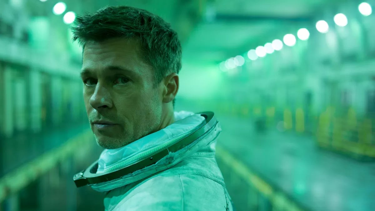 Brad Pitt in Ad Astra, searching for his... Dad Astra. (Sorry.)