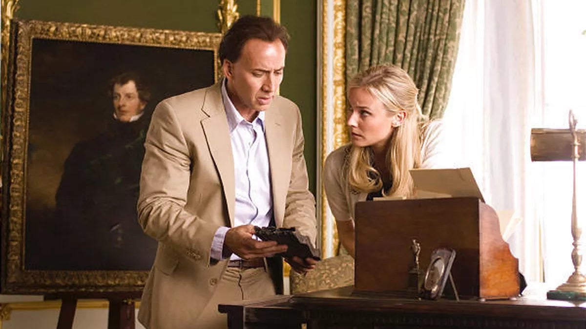 Nic Cage and Diane Kruger in National Treasure.