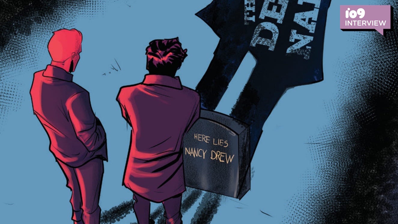 A section from the cover of Nancy Drew & the Hardy Boys: The Death of Nancy Drew.