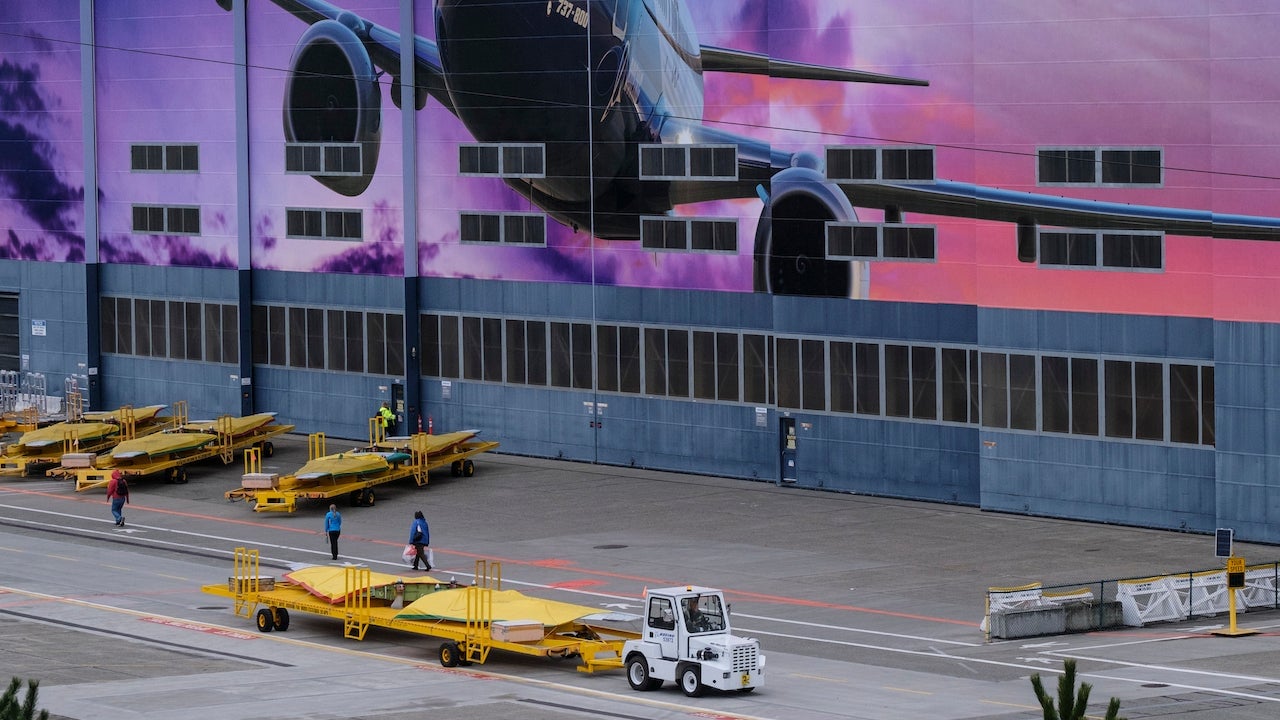 The Boeing 737 factory is seen on December 16, 2019, in Renton, Washington.