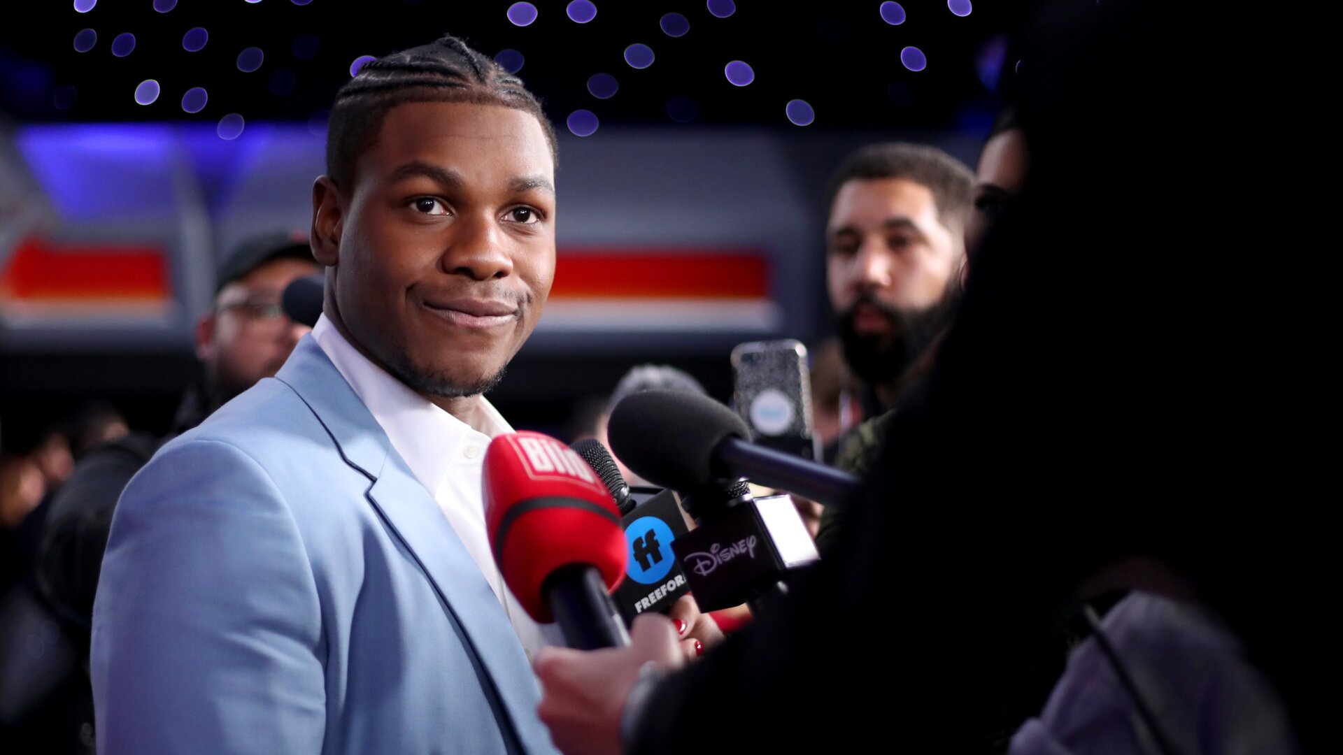 John Boyega speaking his mind at The Rise of Skywalker premiere in Hollywood.