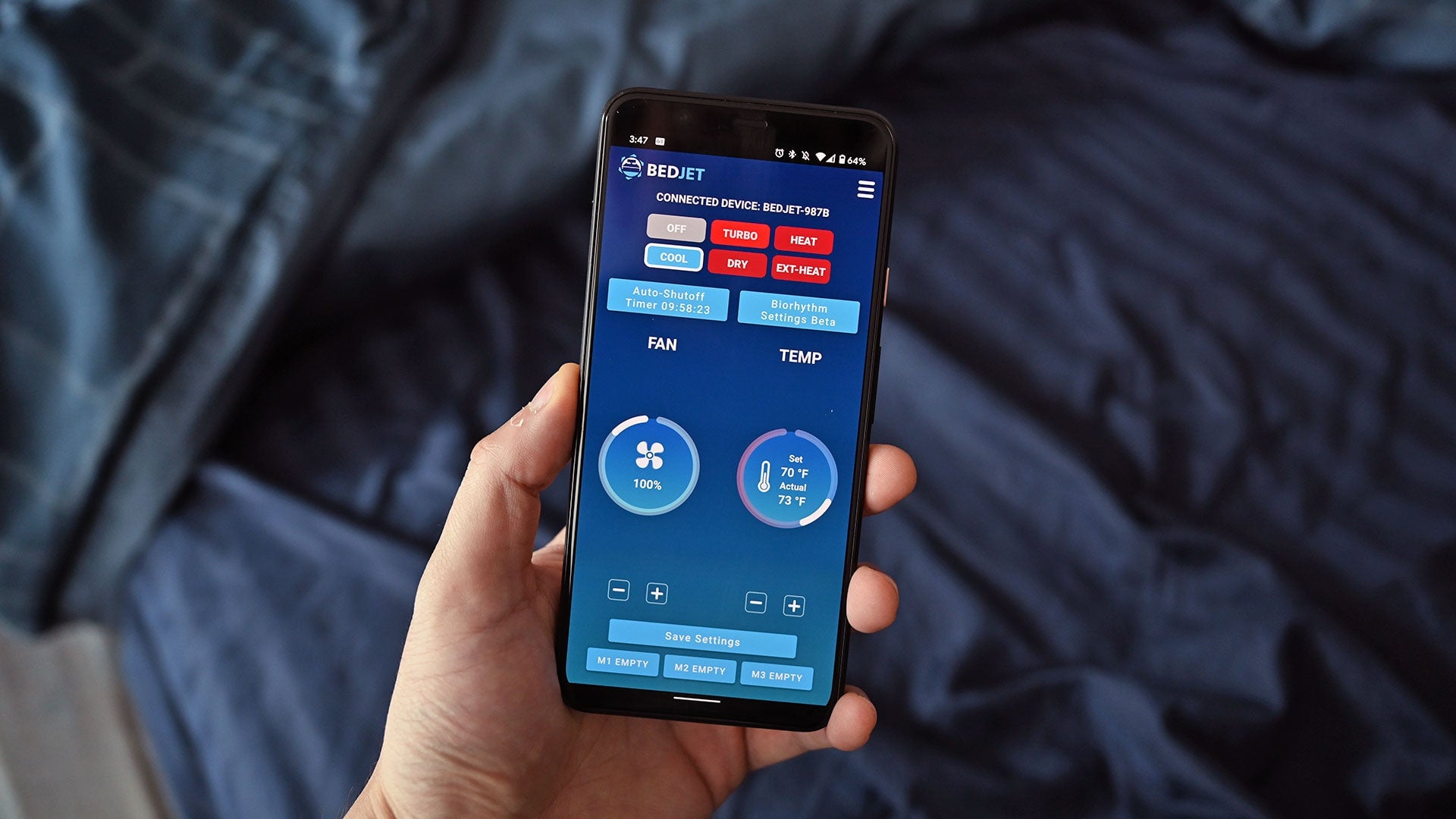 The BedJet 3's included remote and smartphone app do the same thing, but both feel a bit clunky and neither are terribly smart. 