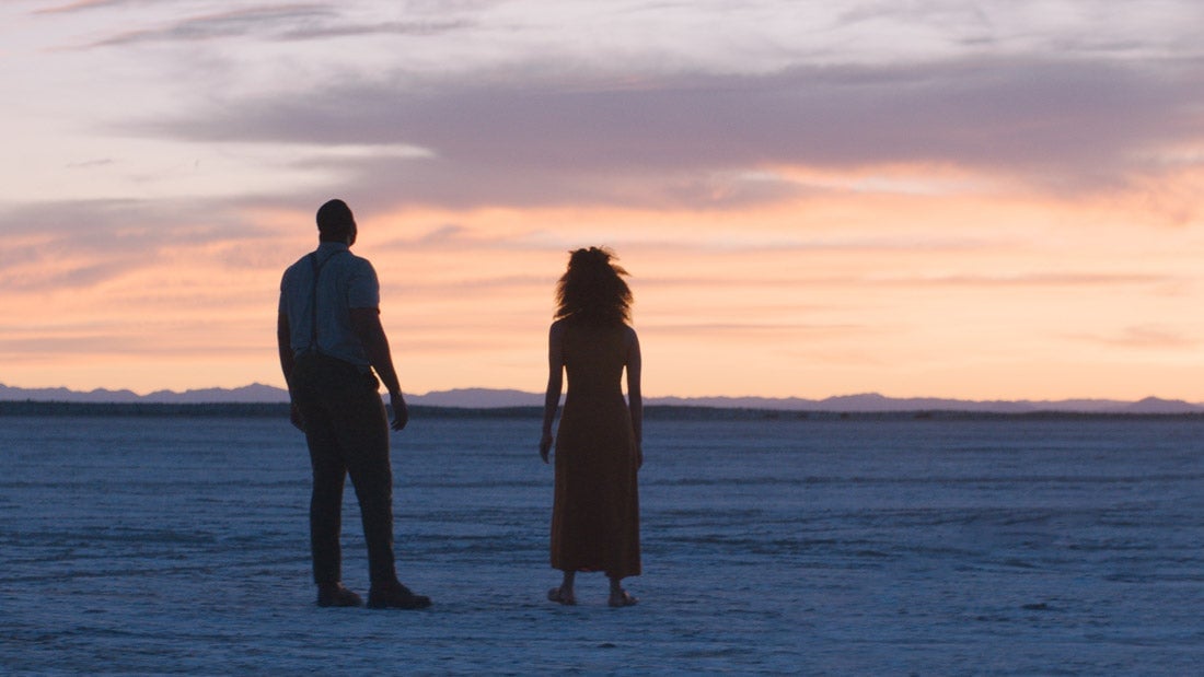 Winston Duke and Zazie Beetz in Nine Days.