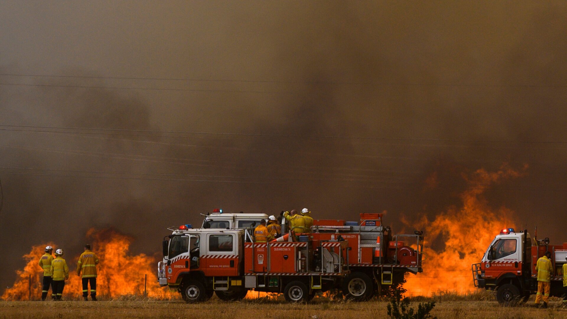A fire broke out in Canberra, Australia, near the airport on January 23, 2020.