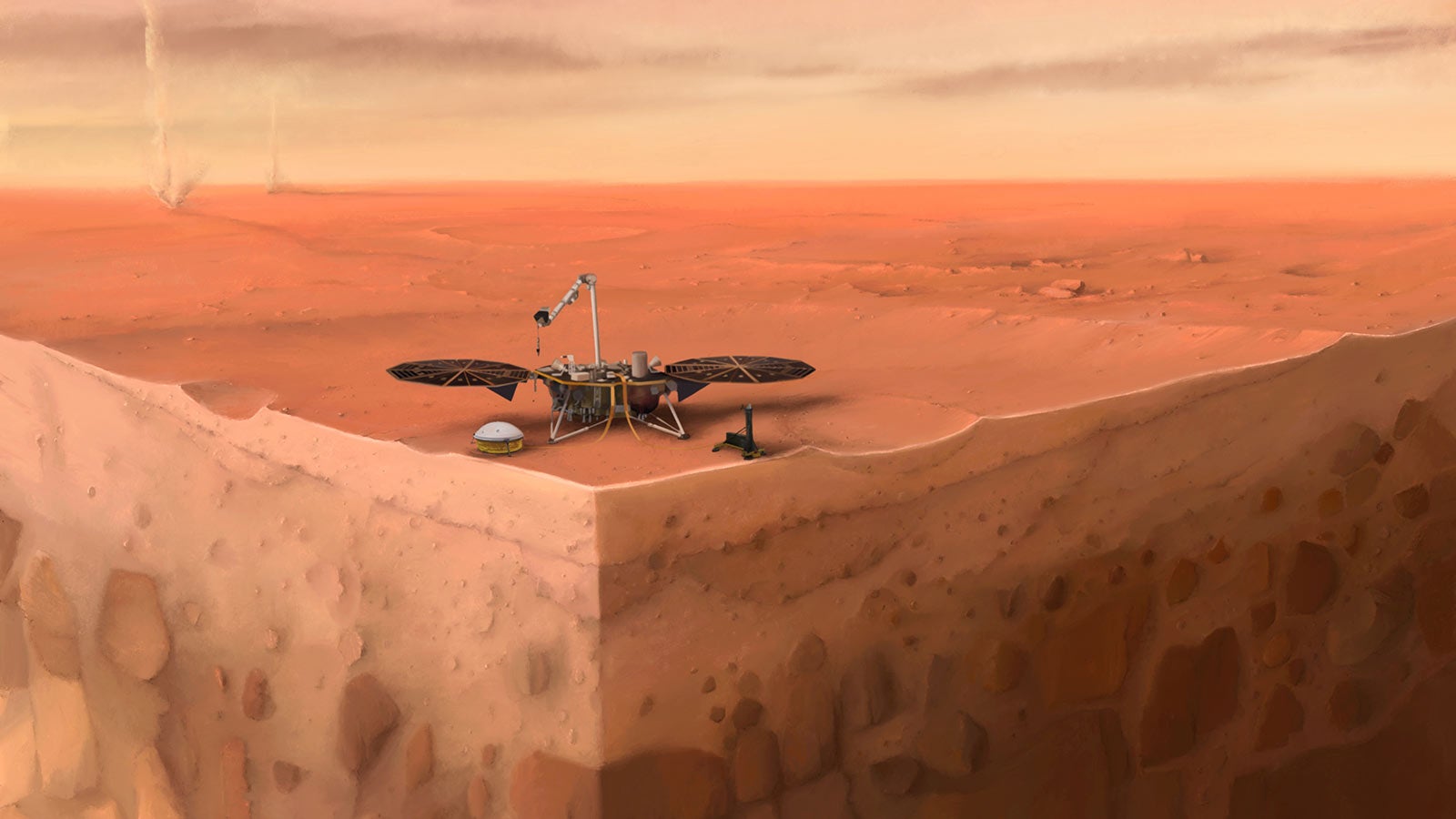 Artist’s concept of InSight on Mars