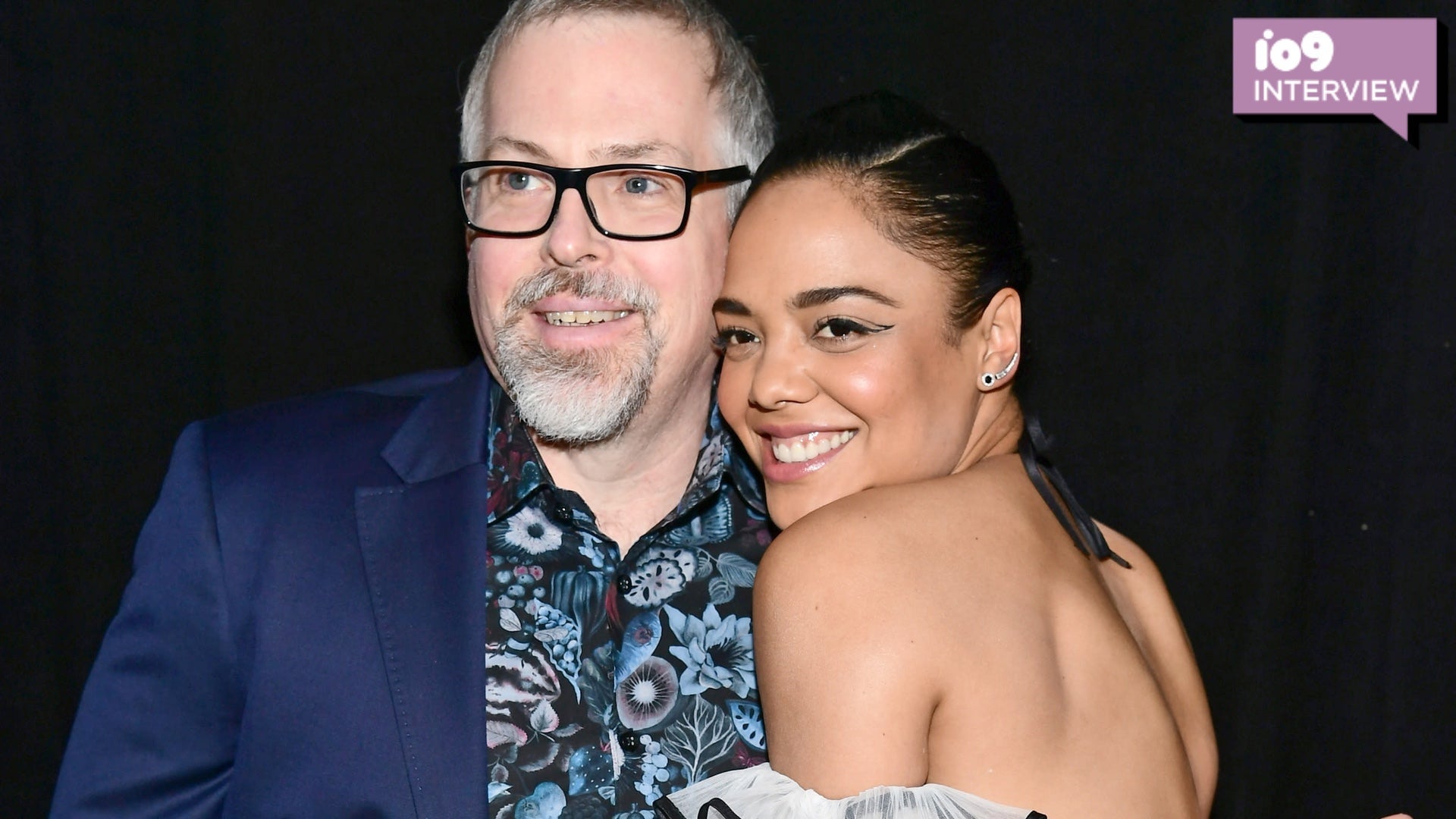 Jeff VanderMeer (L) and Tessa Thompson attend the premiere of Paramount Pictures’ Annihilation on February 13, 2018 in Westwood, California.
