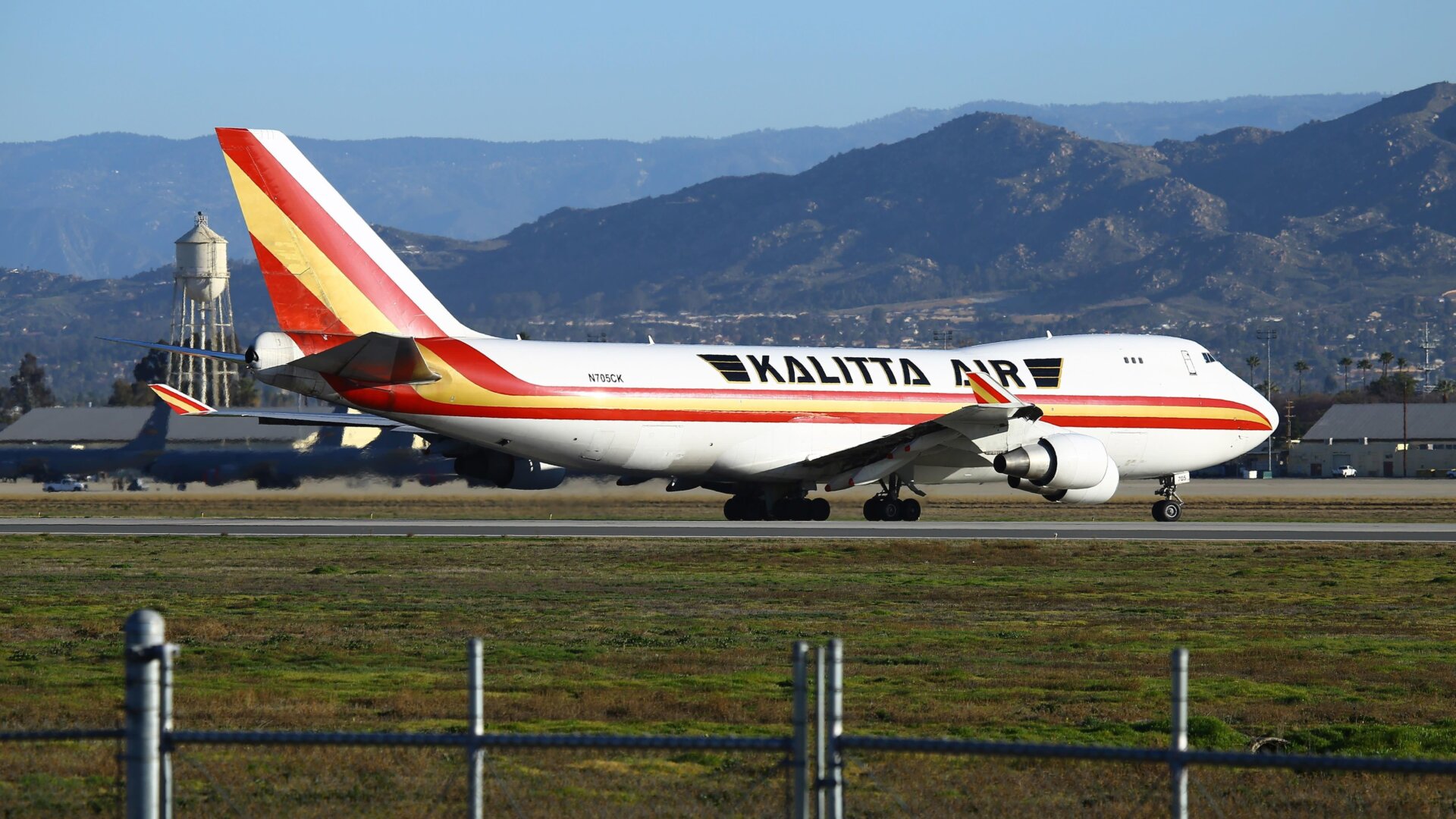 A charter plane lands at March Air Reserve Base in Riverside, California on Jan. 29 carrying some 200 U.S. citizens evacuated from Wuhan, the Chinese city at the heart of a growing worldwide pandemic.