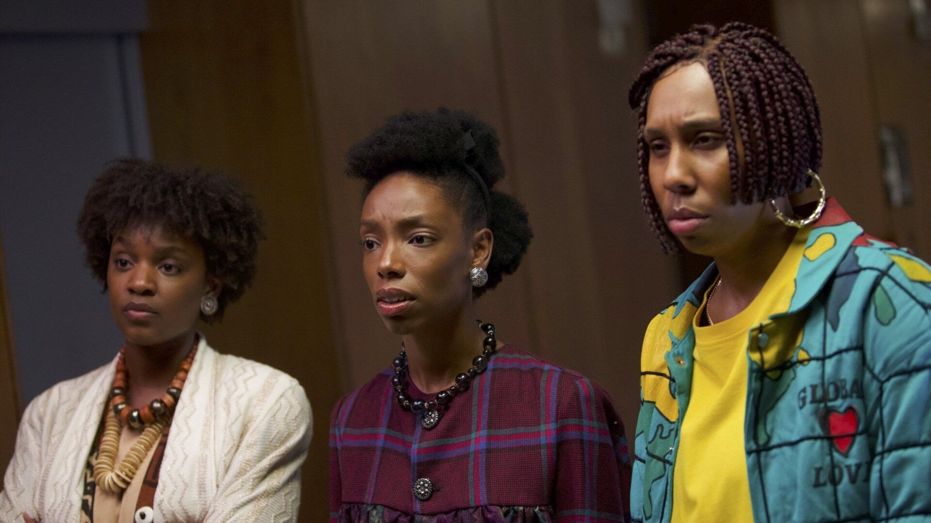 Yaani King Mondschein, Elle Lorraine, and Lena Waithe, from Bad Hair.