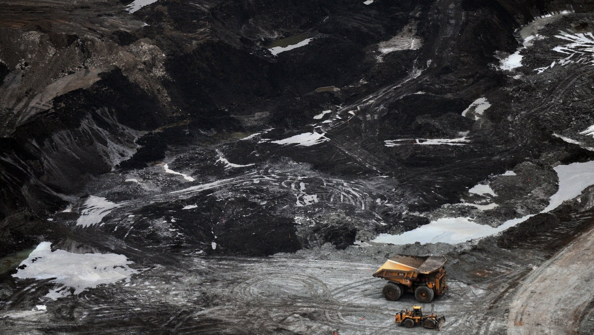 This is what an oil sands mine in Alberta looks like.
