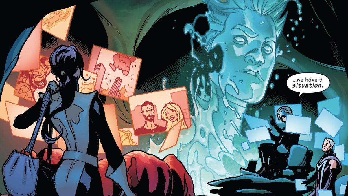 Kate Pryde being briefed by Professor Xavier about a special mission.