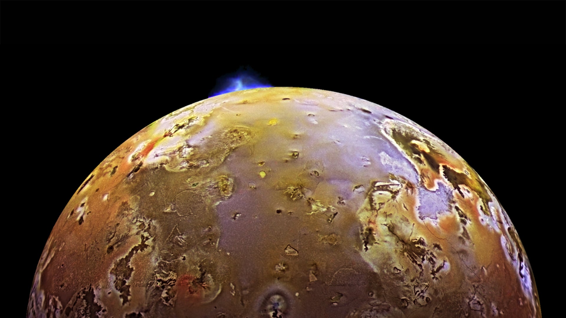NASA’s Galileo spacecraft caught Jupiter’s moon Io experiencing a volcanic eruption on June 28, 1997.