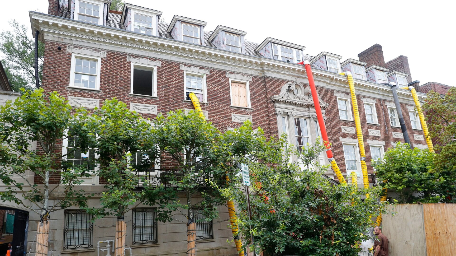 Renovations underway at Bezos’ Kalorama home, formerly the Textile Museum, in July 2019.