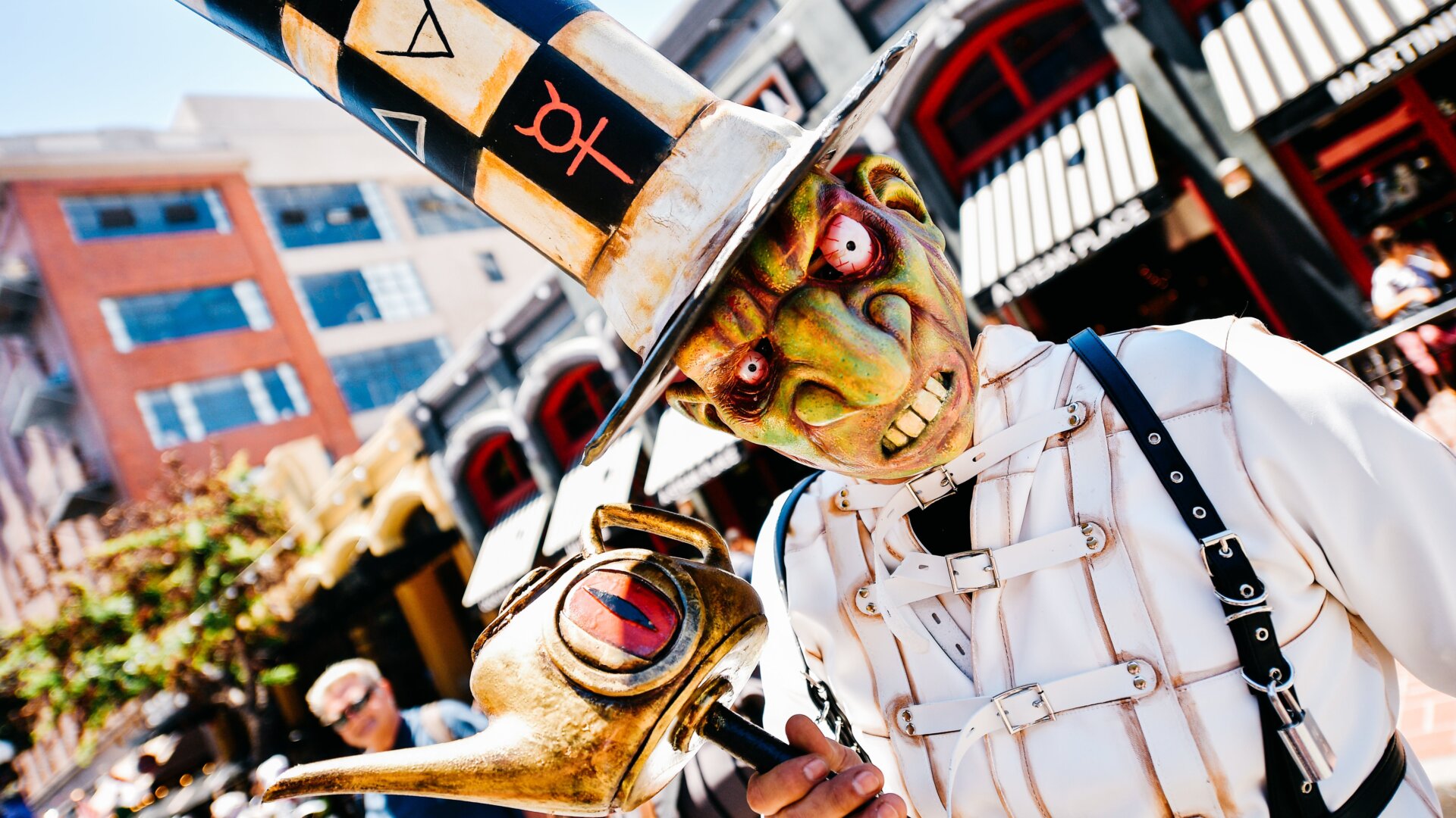 A cosplayer from 2019's San Diego Comic-Con reflects our mood.