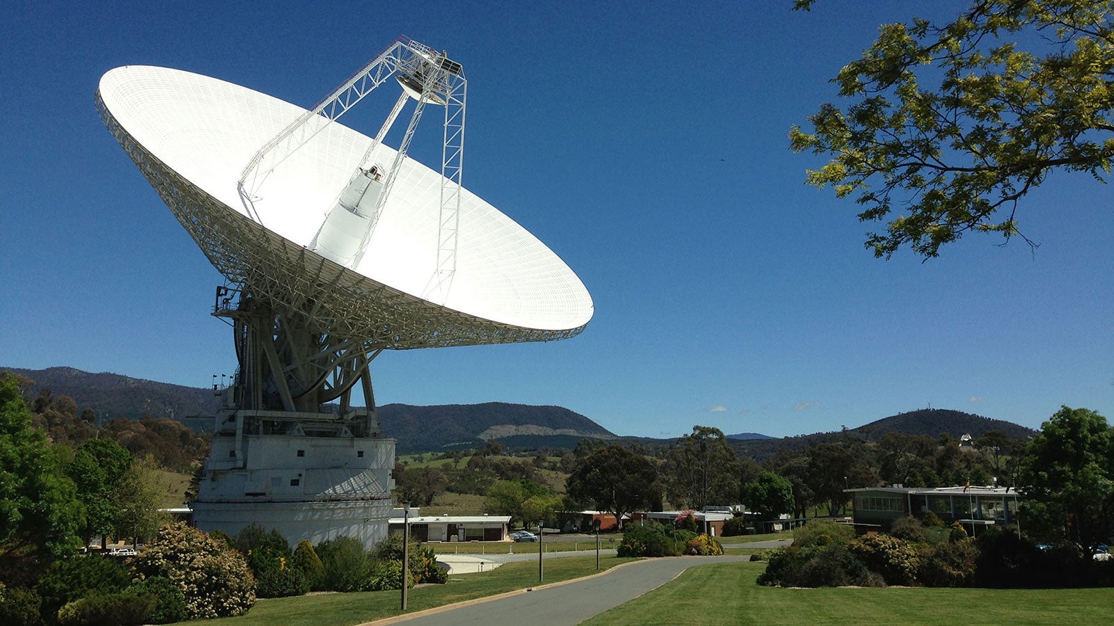 The DSS43 radio antenna at the Deep Space Network’s Canberra facility in Australia.