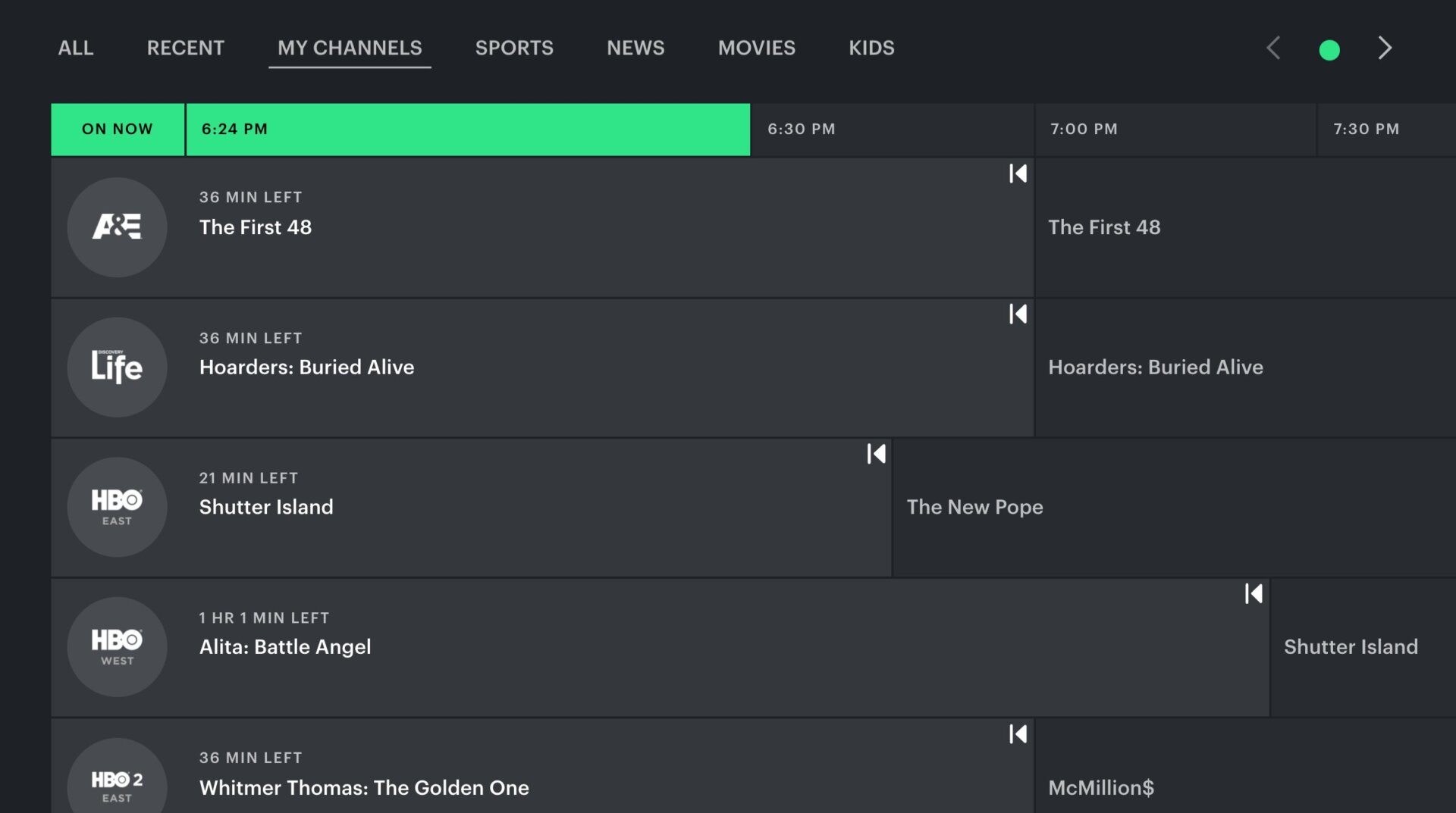 Hulu’s live TV desktop app. Super easy to navigate, though Apple TV gives the best experience overall.