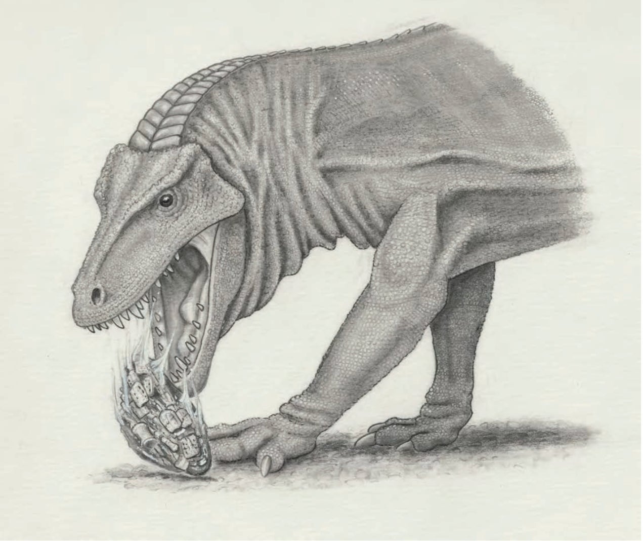 Artist’s imagining of the creature that left behind the regurgitalite.