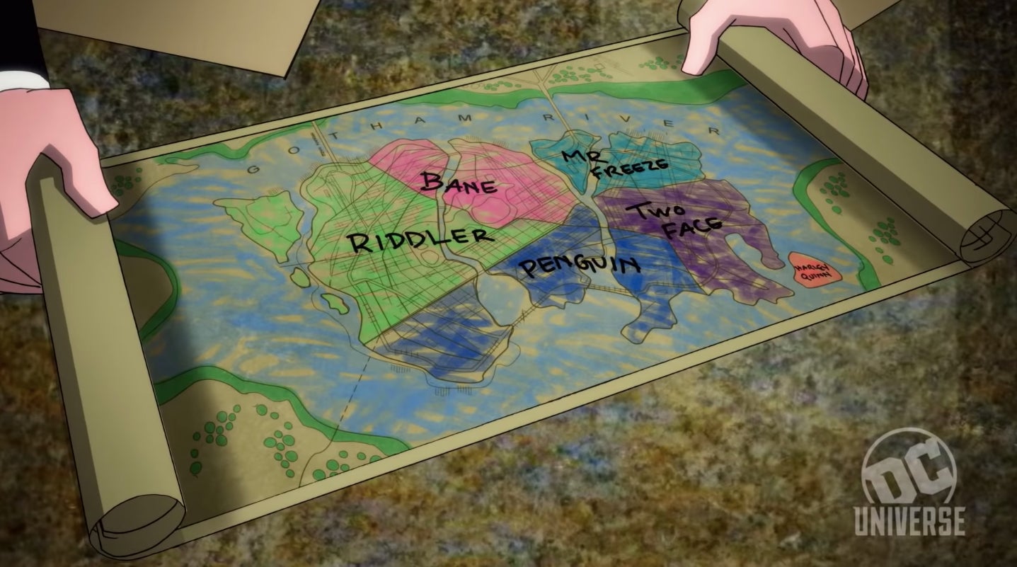 The In-Justice League’s map of New Gotham.