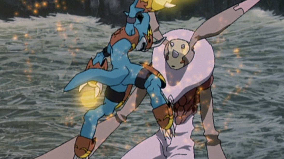 Flamedraman and Antylamon duking it out in the American countryside.