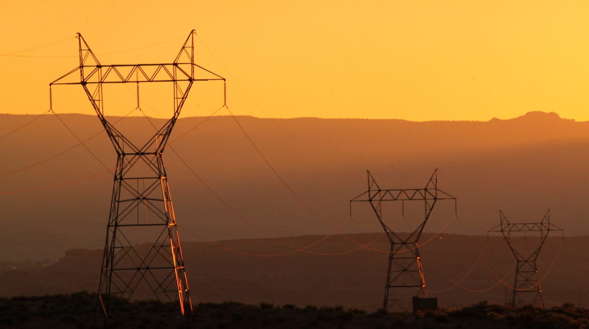 Transmissions lines on the Navajo Nation. They could be used to send clean energy to Los Angeles.