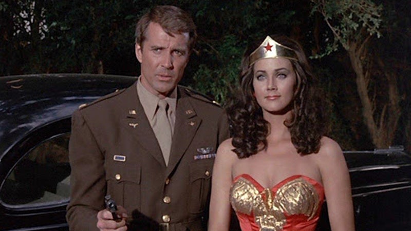 Steve and Diana fighting back against the Nazis in the first season of Wonder Woman.