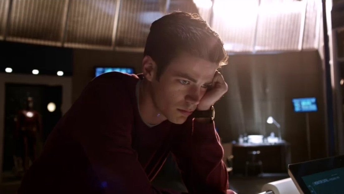Barry Allen, sulking.