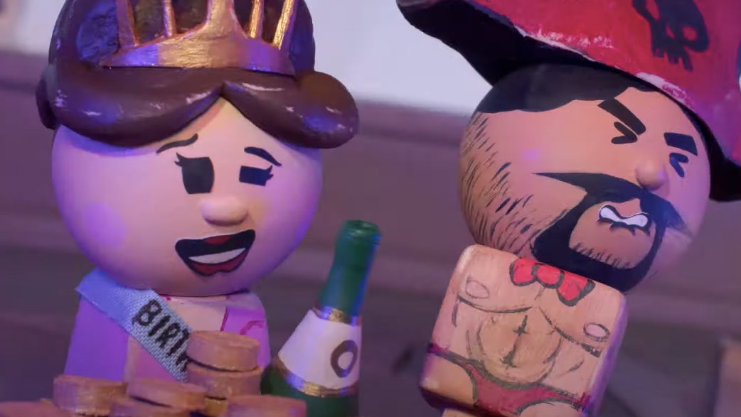 A member of the royal family being a sex pest to a ripped pirate.