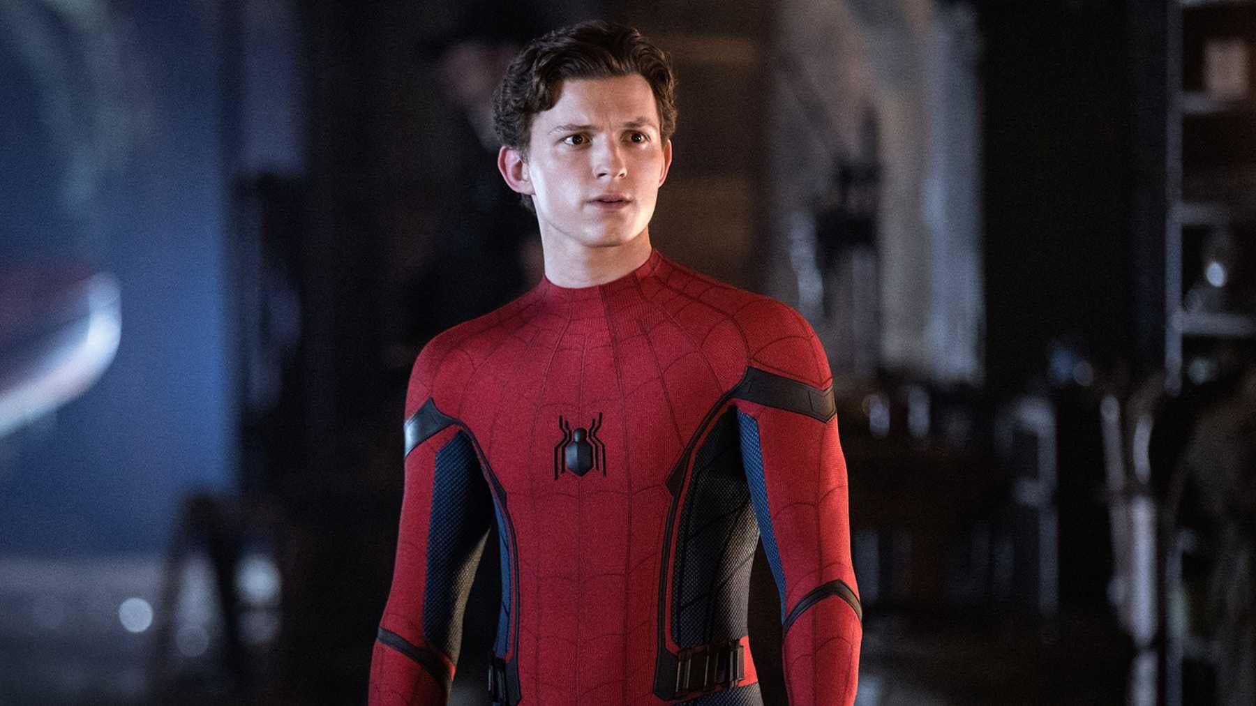 Tom Holland as Spider-Man.