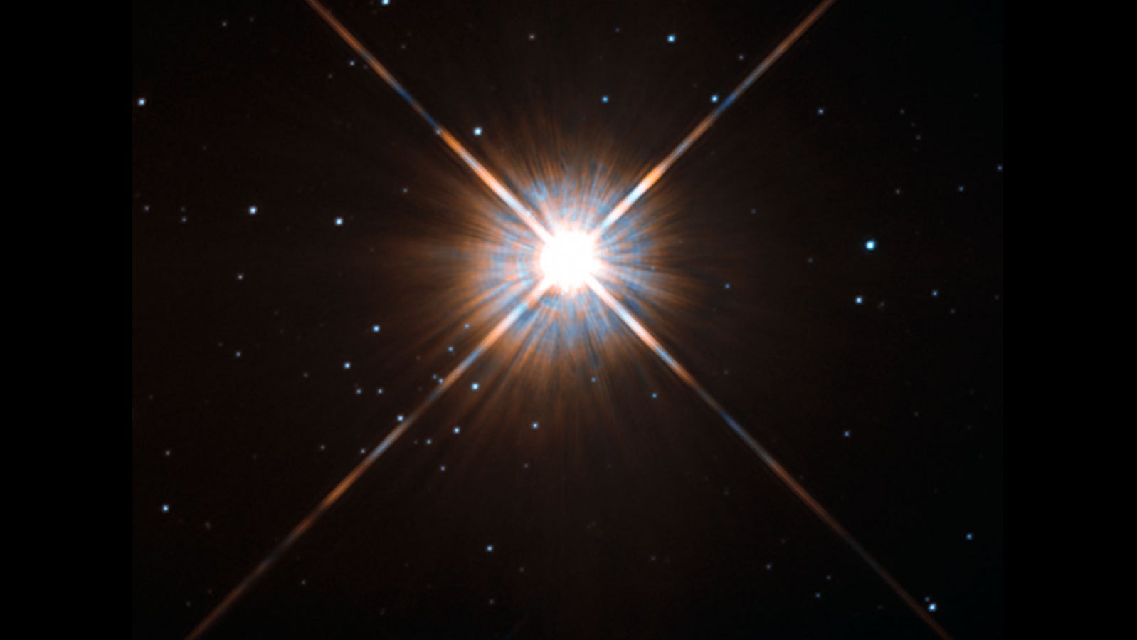 A Hubble Space Telescope image of Proxima Centauri, a star four light-years from Earth.