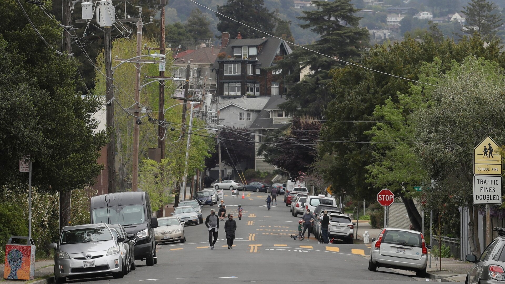 42nd Street in Oakland, California, was closed to traffic on Saturday, April 11, 2020.