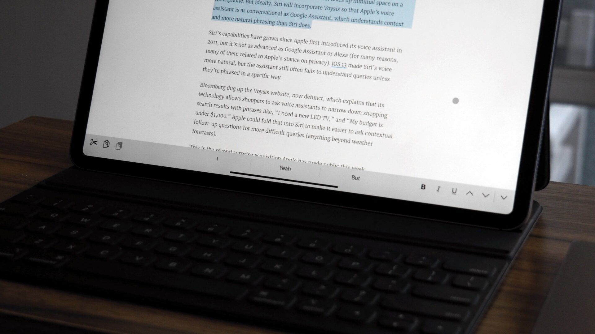 You can’t change the iPad’s cursor into an arrow, but I got used to the fingertip eventually.