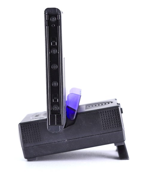 Two sets of folding legs underneath the dock can prop the Switch up at various angles.