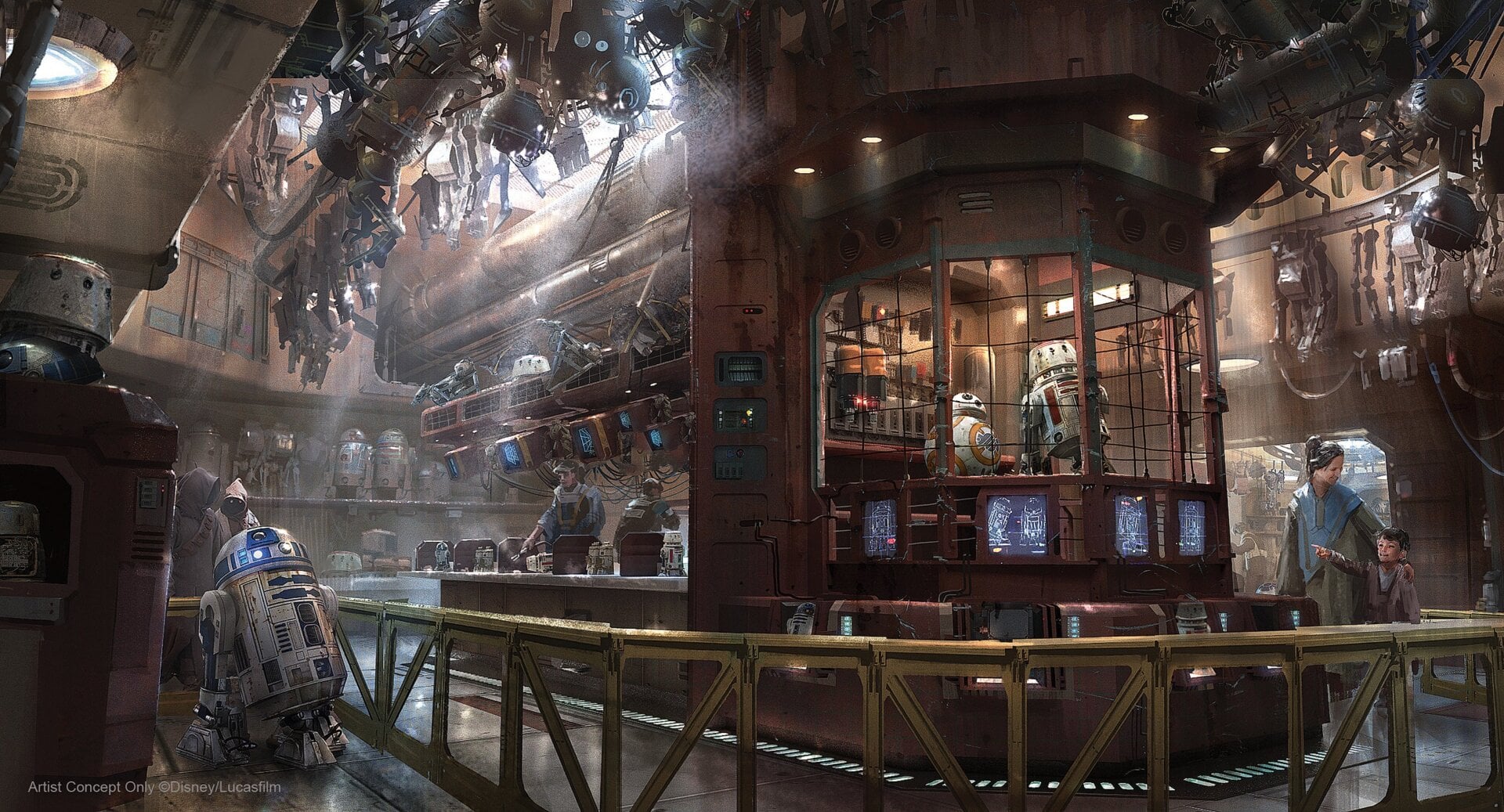 Concept art of Mubo’s Droid Depot.