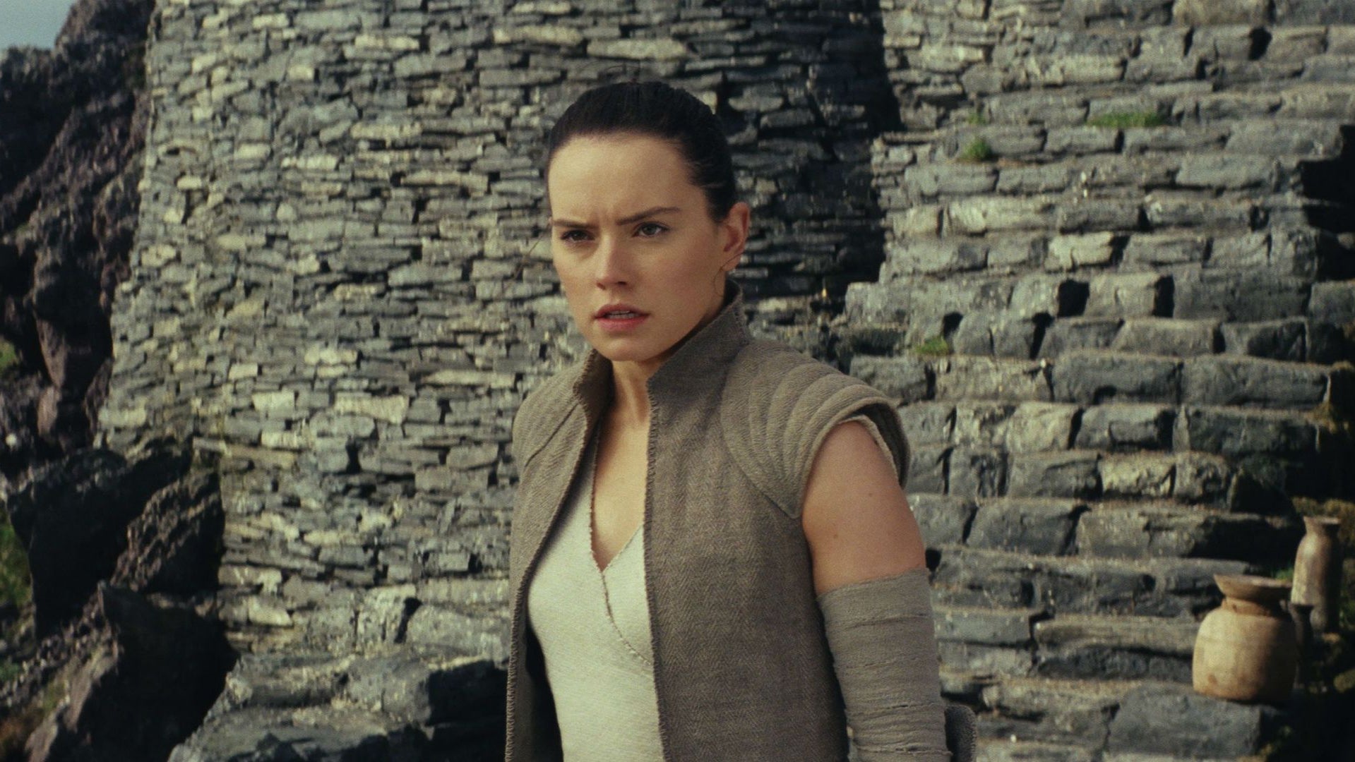 Daisy Ridley as Rey.