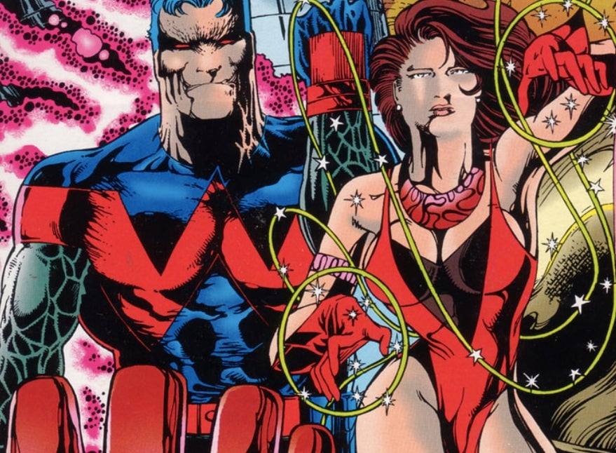 Wonder Man and the Scarlet Witch on the cover for Force Works #1.