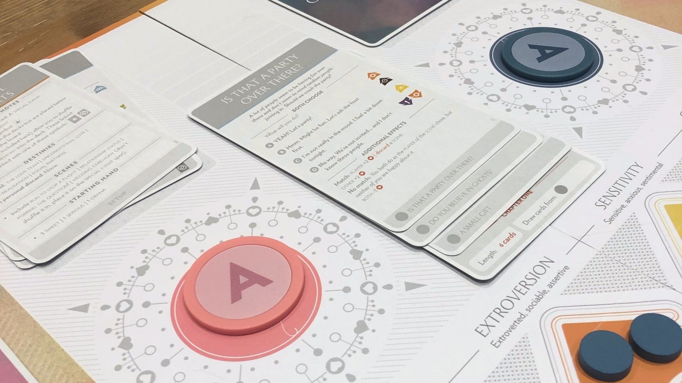 Scene cards showcase different scenarios for you and your partner to navigate.