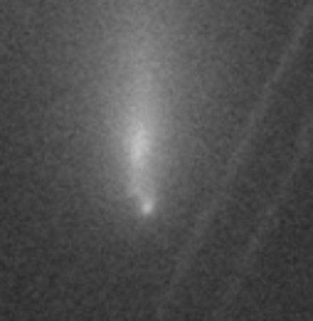 A zoomed-in view of the disintegrated comet. 
