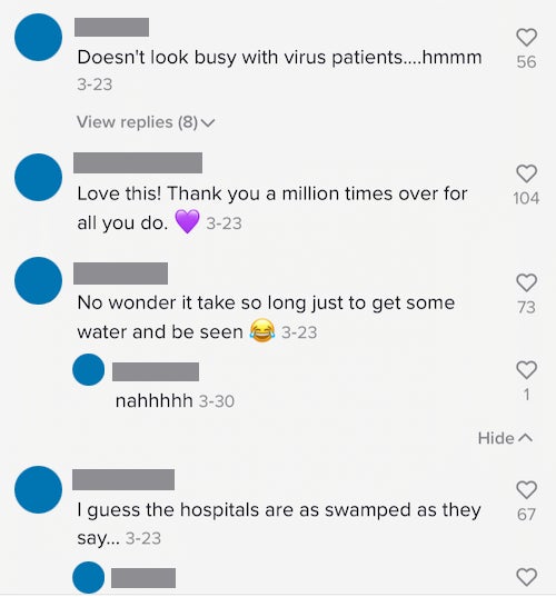 Image: From @nurseavyrose, a video of nurses dancing in a hospital hallway to The Weeknd