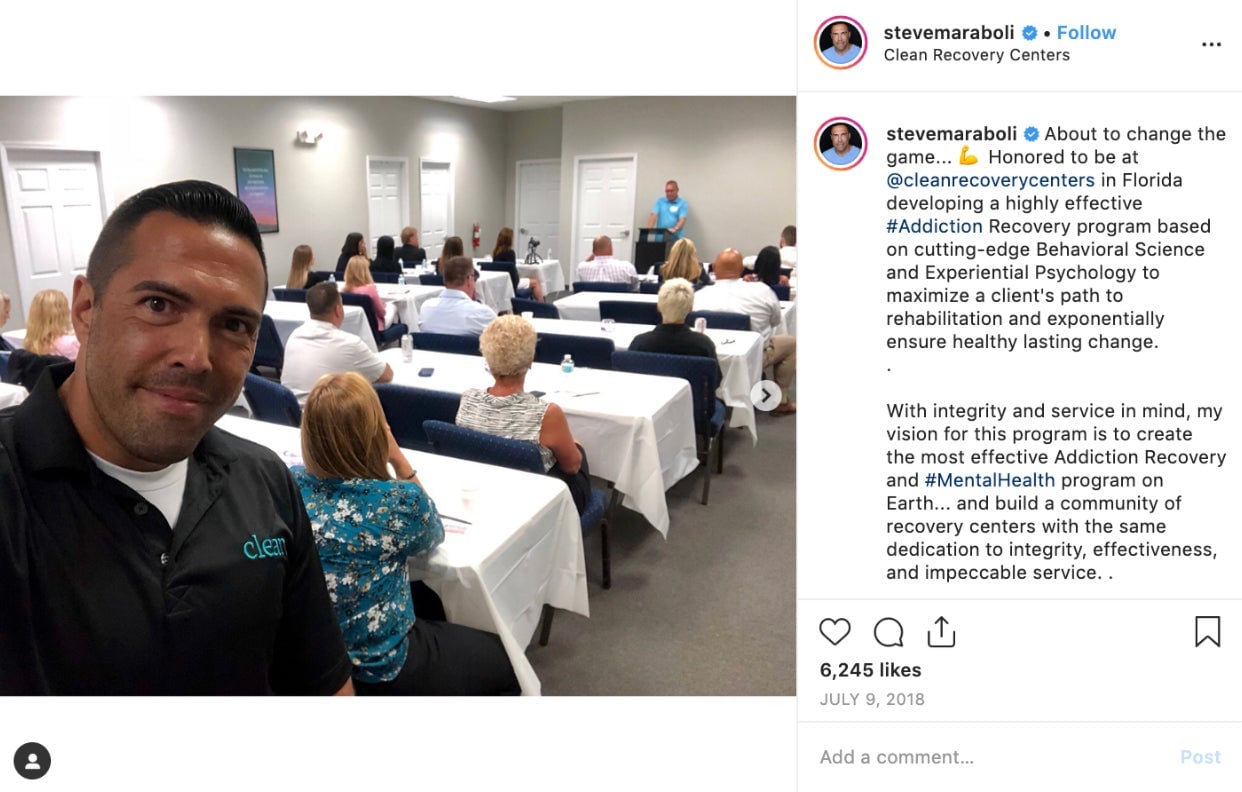 Screenshot: Steve Maraboli’s Instagram