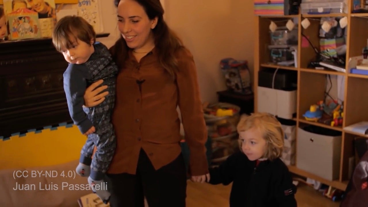 Stella Morris (center) with her two sons, Max (left) and Gabriel (right), fathered by Julian Assange while he was in a London embassy