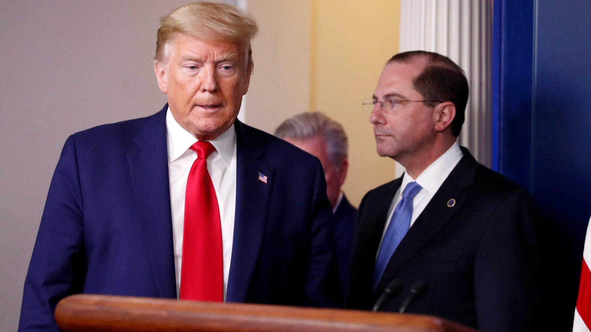 President Donald Trump and Health and Human Services Secretary Alex Azar.