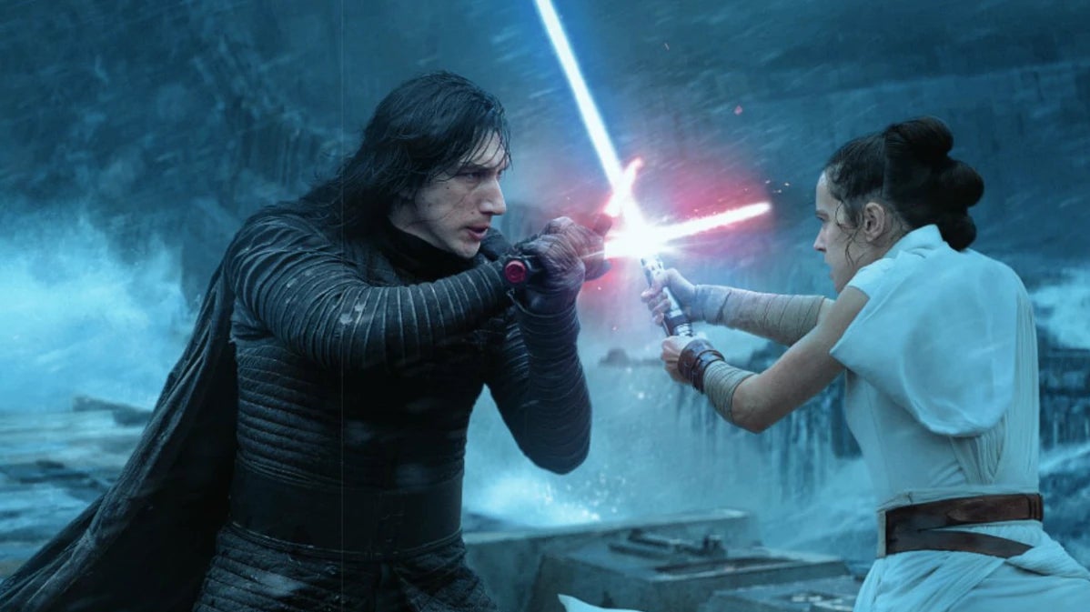 Kylo Ren and Ren doing battle.