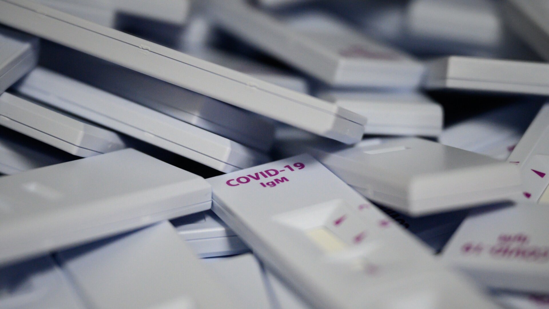 Countries like South Korea have already started to scale up the production of antibody tests for covid-19. Above, testing kits ready for shipment at the SD Biosensor bio-diagnostic company near Cheongju.